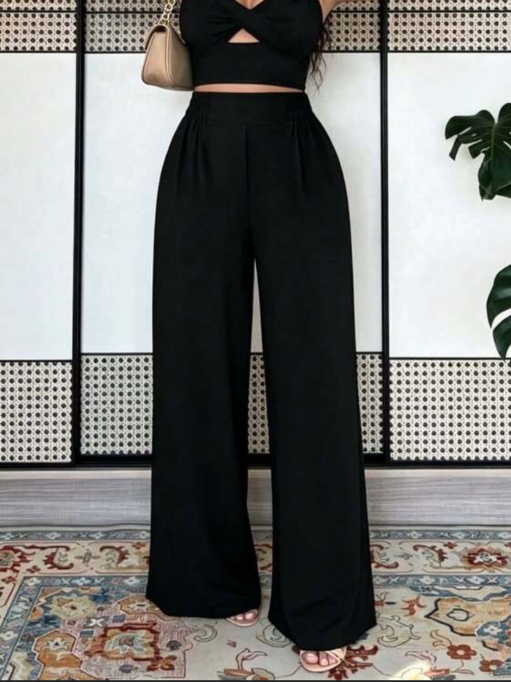 Shein High Waisted Wide Leg Pants M